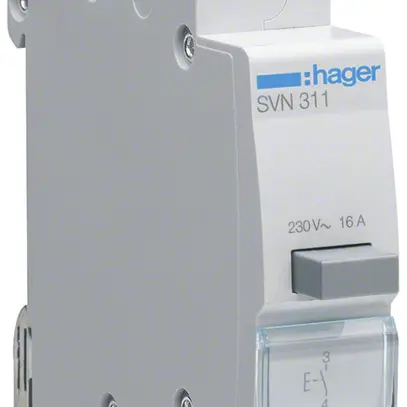 Poussoir INC Hager 16A 230V 1 fermeur 0 ouvreur 0 inverseur bouton gris 1UM 