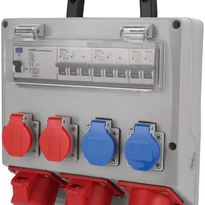 Distributore di corrente Steffen 25A 2×T23 2×T25 2×CEE16 con FI IP55 