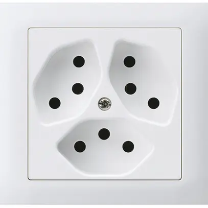 Presa INS kallysto 3×tipo 13 montaggio T scatola INS G3 telaio a innesto bianco 
