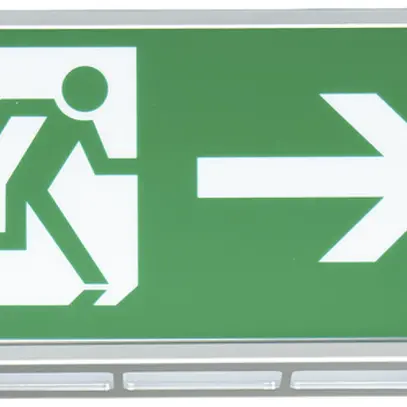 Luminaire de secours/avertissement LED CALR PE+T-W, avec autotest, 1h, mur 