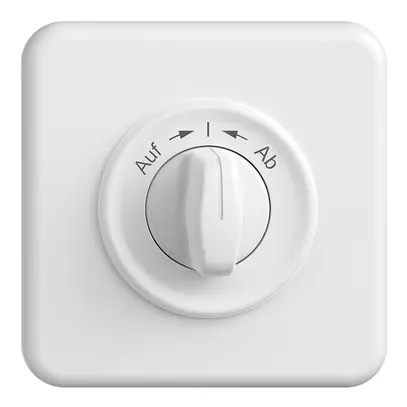 Kit front. STANDARDdue Auf->I<-Ab 90×90mm bianco per interr.rot. 