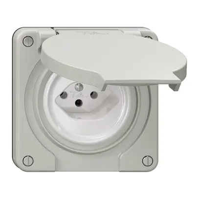 Presa NEVO N.CO, 1×T13, IP21, grigio chiaro 