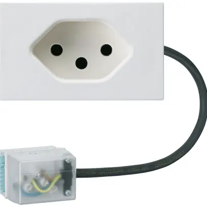 Prise INC 1×type 13 Hager FLF pour câble plat Ecobus power L2 blanc 