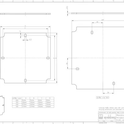 Plaque de montage Spelsberg Abox MPI 100 120×120×2.5mm pour Abox/Abox Pro 