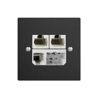Scatola INC T+T/2×RJ45/RJ11/u ADSL ITplus EDIZIOdue nero 