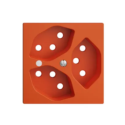 Kit frontal EDIZIOdue orange 60×60mm 3×T13, lentille, 