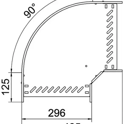 Coude BET RB 90° 60×300mm acier zingué en continu 