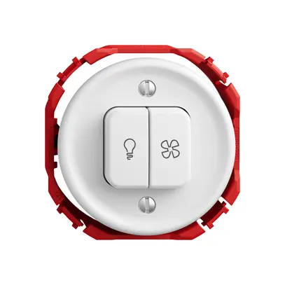 Interrupteur à poussoir lum.STANDARDdue SNAPFIX® lum&vent.3/3/1L KS jn bc 