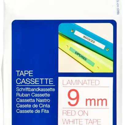 Cassette ruban Brother TZe-222 9mm×8m, blanc/rouge 