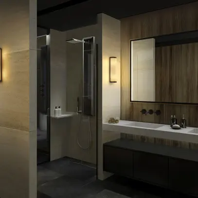 Applique LEDVANCE Bathroom E14 2×0…12W IP44 320×86mm nero 