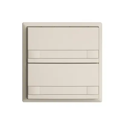 Poussoir univ. ENC 2×2t bornes à vis EDIZIOdue crema, avec papier 
