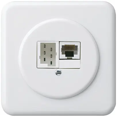 Scatola di raccordo INC basico 1×RJ45u+1×TT83 bianco 