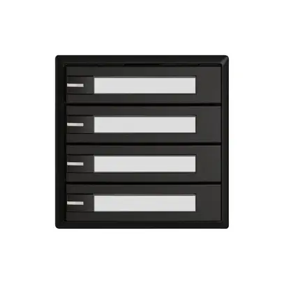 Poussoir universel EDIZIO.liv UNI SNAPFIX® 5…48V a.LED 4× comm.1T étiqu.no 