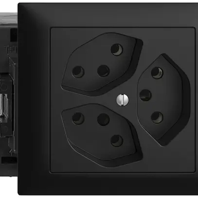 Prise INC EDIZIOdue 3×T13 noir 49…69mm Snap 