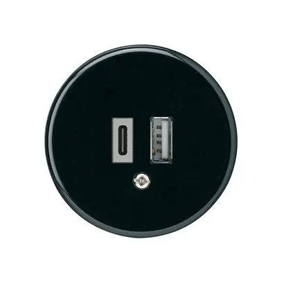 Prise de charge USB basico 18W PD 1×type A 1×type C noir 