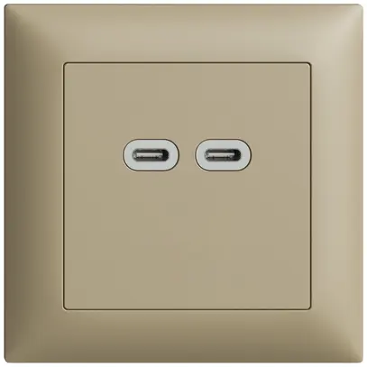 Prise ENC USB 18W 2×type C Feller EDIZIOdue FMI 230V 3600mA sand 