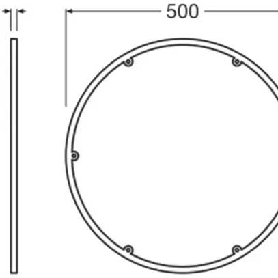 Cadre de recouvrement LEDVANCE SURFACE FLAT métal Ø500×13mm argent 