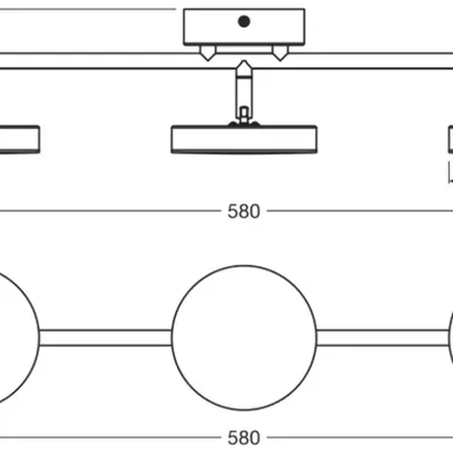 LED-Spot LEDVANCE Decor Moon 16W 840lm 830 580×120×119mm schwarz 3×Spot 