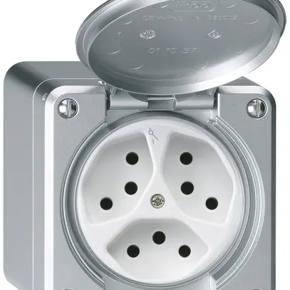 Prise AP robusto 3×type 13/1 aluminium 