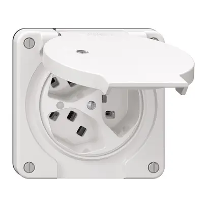 Presa NEVO N.CO, 3×T23, IP21, c.LED, bianco 
