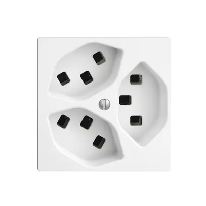 Presa EDIZIOdue 3×T23 bianco 16A, con morsetti innest. 
