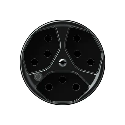 Presa origin 3×tipo 13 lum.verde 10A 230V 60×60mm nero 
