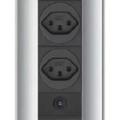 Presa summ.2×T13+2×RJ45+interr Liftup 12m coperchio bilico acciaio pregiato+LED 