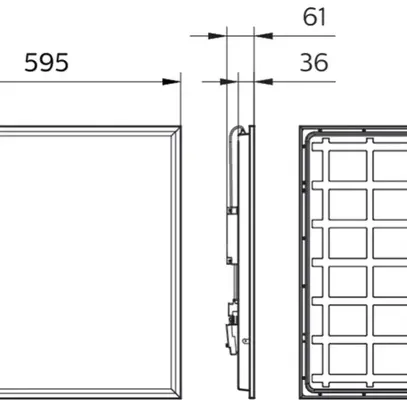 Lampada pannello LED Philips RC132V NOC 28.5W 3600lm 4000K 0.6×0.6m bianco 