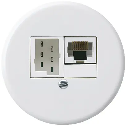 Inserto per scatola INC basico 1×RJ45u+1×TT83 bianco 