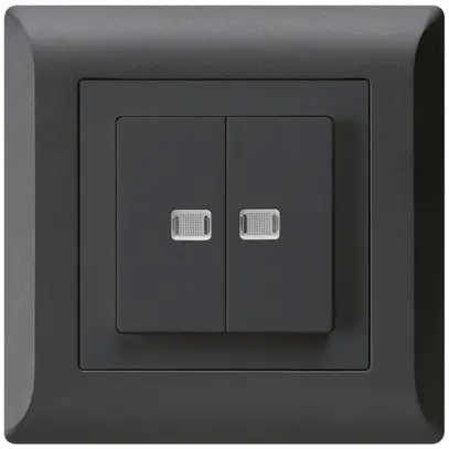 Interrupteur poussoir lumineux ENC kallysto.line 1/3+3/1 avec 2 lentilles noir 