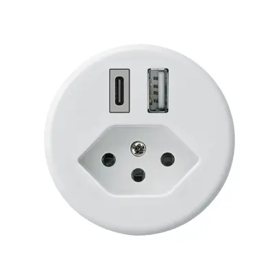 Presa di carica USB basico 18W PD 1×tipo A 1×tipo C tipo 13 bianco 