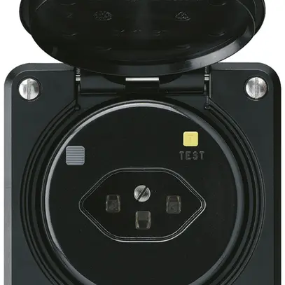 Presa FI robusto A T23 30mA nero, con shutter 