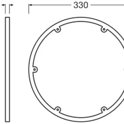 Cadre de recouvrement LEDVANCE SURFACE FLAT métal Ø330×13mm argent 