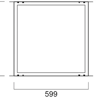 Telaio da incasso Sylvania STARTLED acciaio 599×599×89mm bianco 