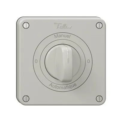 Drehschalter NEVO N.CO, 2/1 L, Drehgriff, KS, 0-Manuel-0-Automatique, lichtgrau 