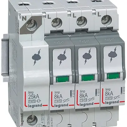 Protection surtension Legrand T1+T2 3L Iimp.8kA, Imax.50kA 