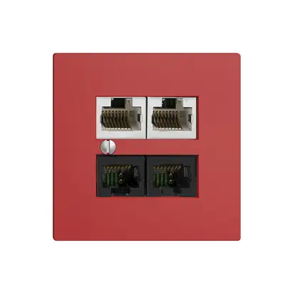 Boîte 4×RJ45 2×u/2×s EDIZIOdue berry R&M swissline NT 2ab 