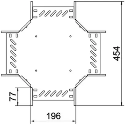 Pièce en croix BET RK 110×200mm acier galvanisé à chaud 