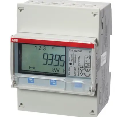 Contatore energia AMD ABB iBus B24 352-100, 3×6A Silber 2DI/2DO, RS-485 