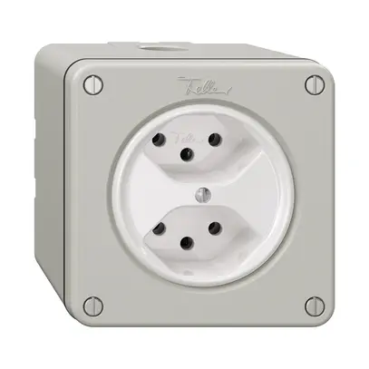 Presa NAPU NEVO, 2×T13, grigio chiaro 