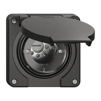 Interrupteur rotatif NEVO N.CO 2/2L, sans cylindre, KS, 0-1-0-2, noir 