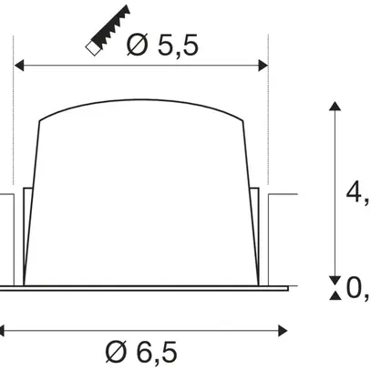Downlight LED INC SLV NUMINOS XS, 7W 200mA 730lm 4000K 40° bc 