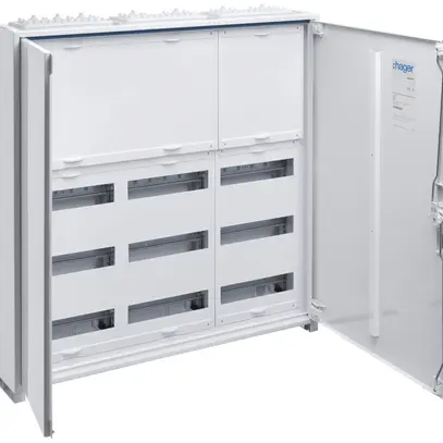 Distributore AP Hager univers 5-file 106UM porta IP44 800×800×160mm 