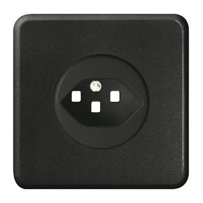 Kit frontal ENC FH 1×T23 noir pour prise avec bornes enf. 