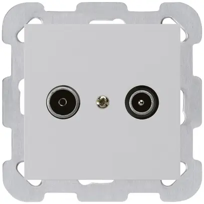 Presa di passaggio INC kallysto R/TV 19dB grigio chiaro con piastra di fissaggio 