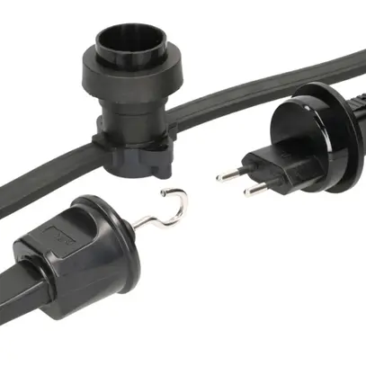 Guirlande d'illumination MH 16.5m avec 15 douilles E27 IP55 noir 