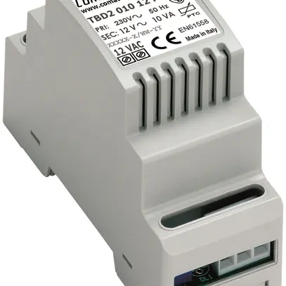 REG-Trenntransformator Comatec TBD2, IN: 230VAC, OUT: 12VAC/10VA, 2TE 