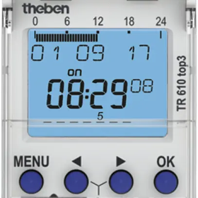 REG-Schaltuhr digital Theben TR 610 top3, 1-Kanal 