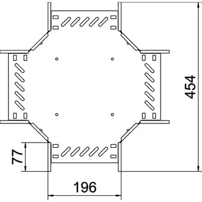 Pièce en croix BET RK 60×200mm acier zingué en continu 
