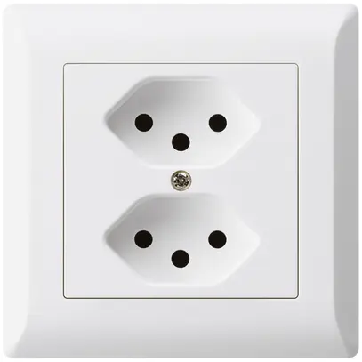 Prise 2×type 13 ENC Hager kallysto.line blanc 